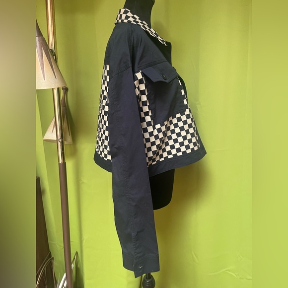Beach Riot Desert Trucker Checkered Crop Jacket - Picture 5 of 6